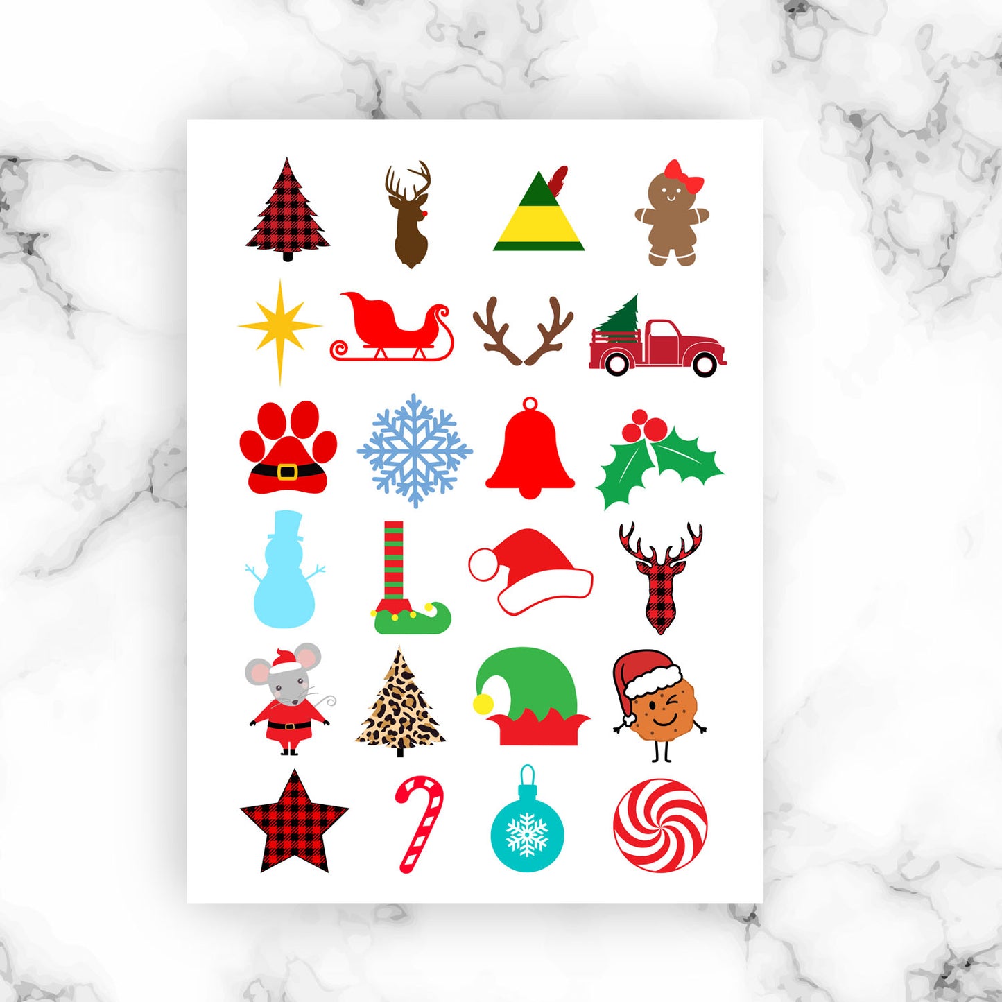 Christmas Digital Stickers – Printable PNG Clipart for Planners, Scrapbooking & DIY Crafts