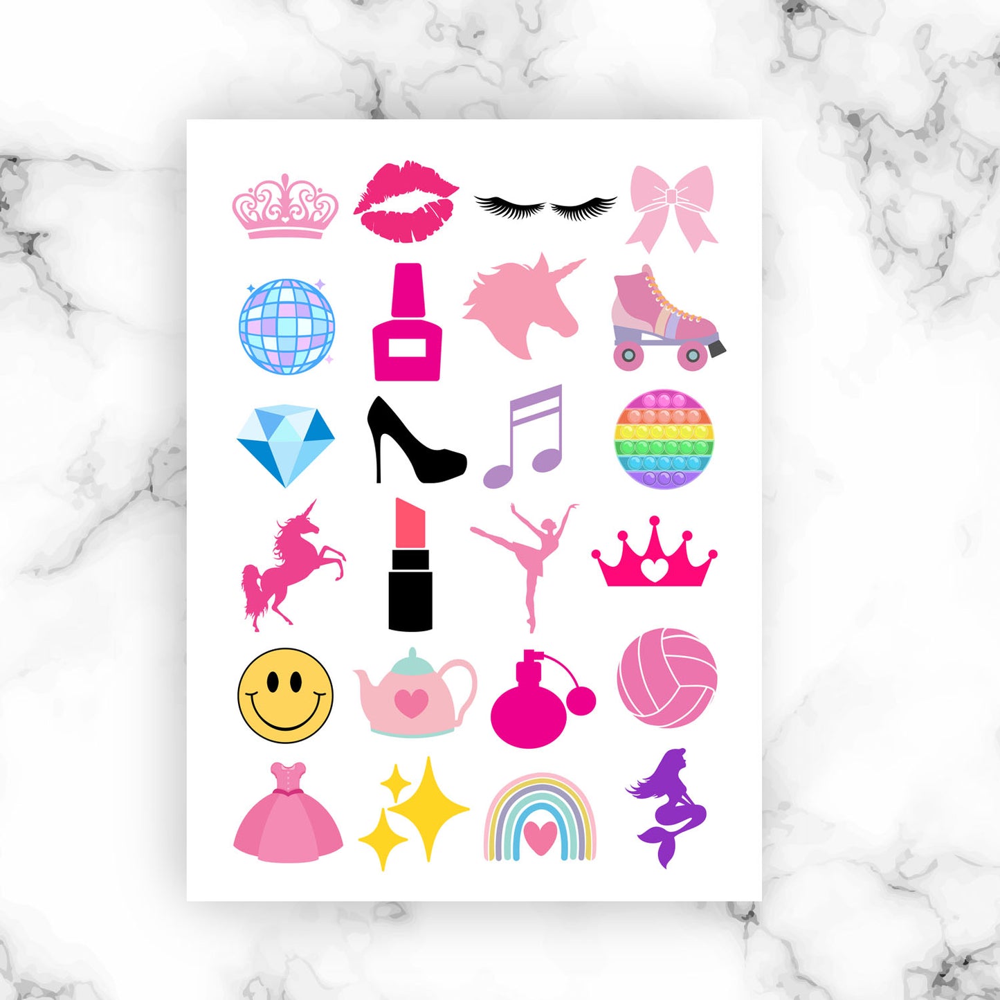 Girls Digital Stickers – Printable PNG Clipart for Planners, Scrapbooking & DIY Crafts
