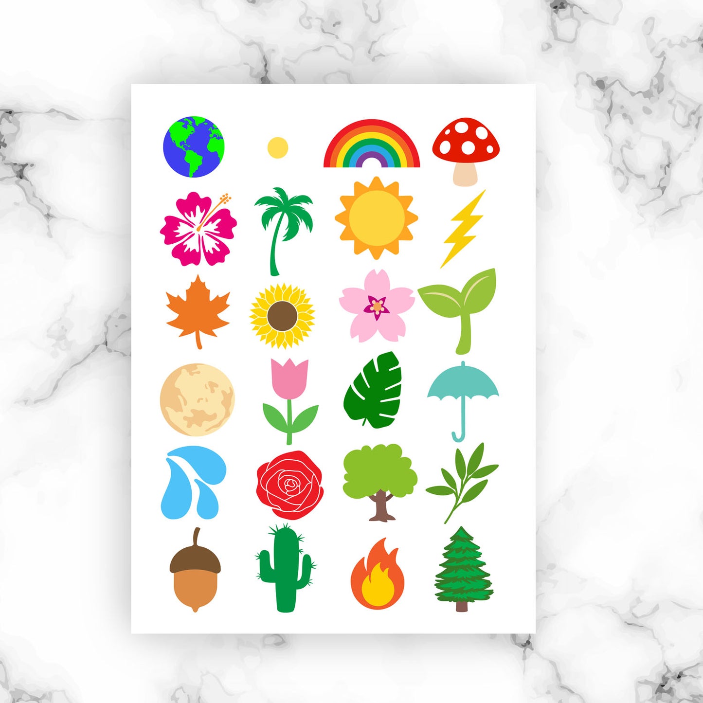 Nature Digital Stickers โ Printable PNG Clipart for Planners, Scrapbooking & DIY Crafts