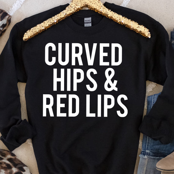 Curved Hips And Red Lips SVG saying