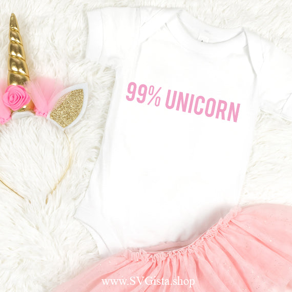 99 Percent Unicorn SVG Saying