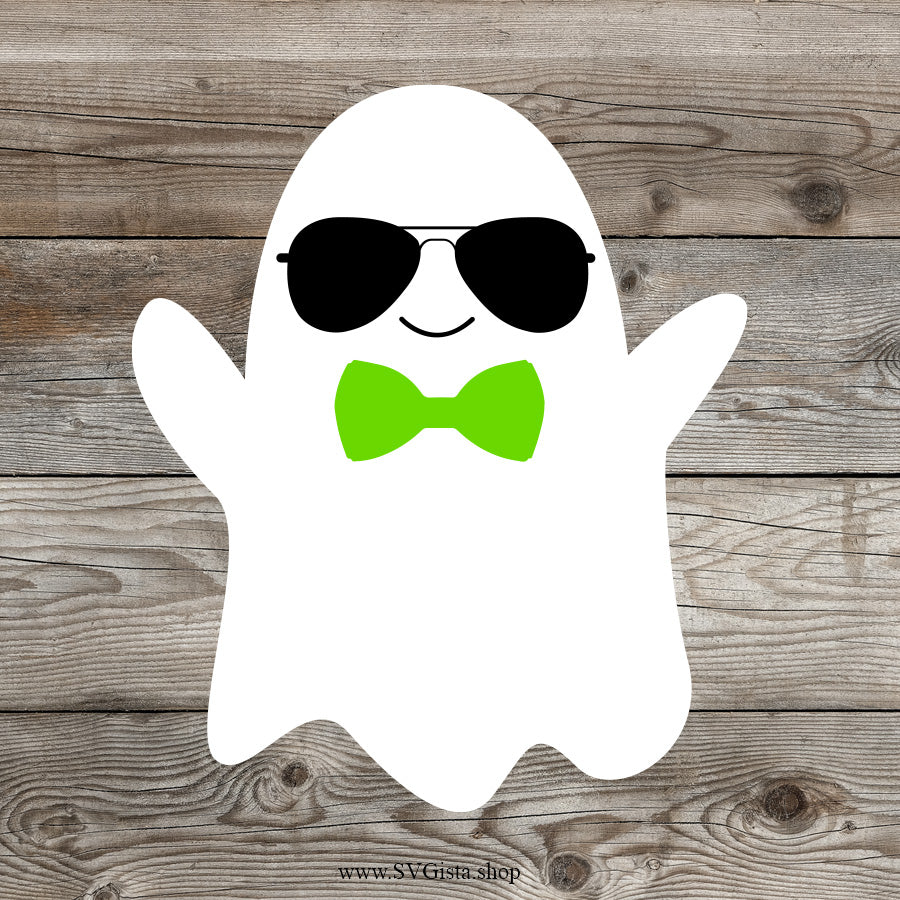 Ghost With Bow And Sunglasses SVG
