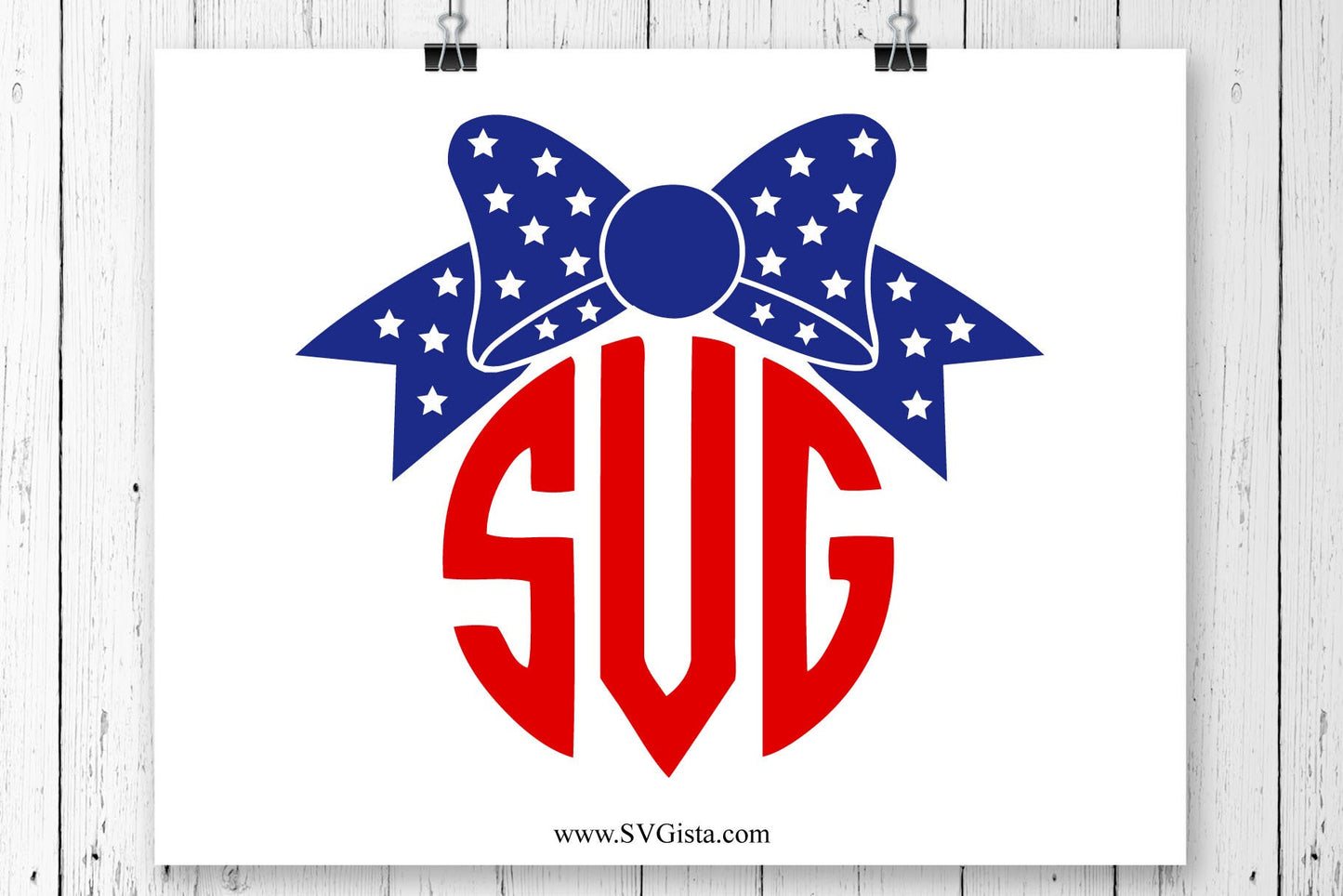 Flag Bow SVG Clipart