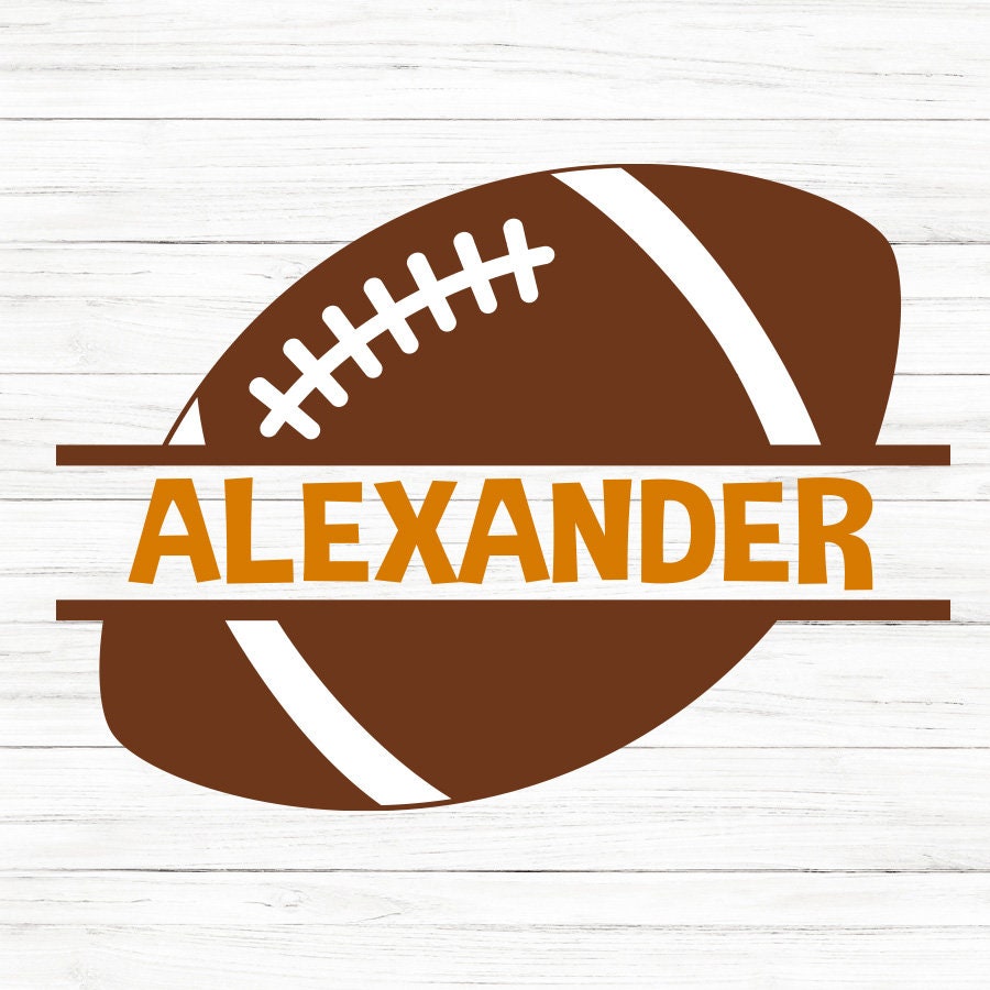 Football Split Monogram SVG Clipart