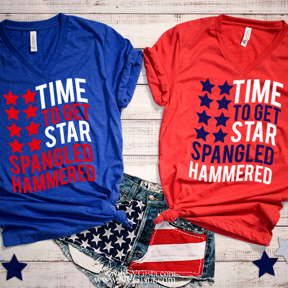Time To Get Star Spangled Hammered SVG Saying