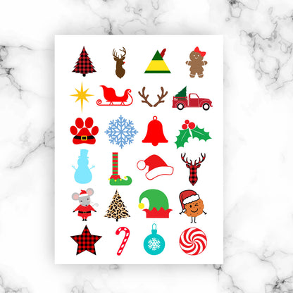 Christmas Digital Stickers – Printable PNG Clipart for Planners, Scrapbooking & DIY Crafts