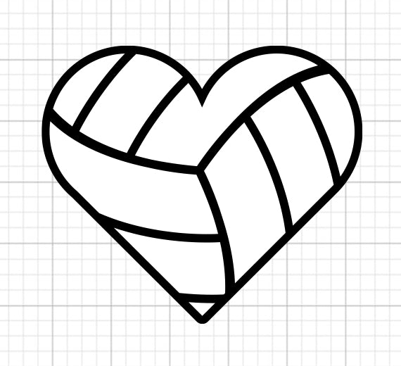 Volleyball Heart SVG