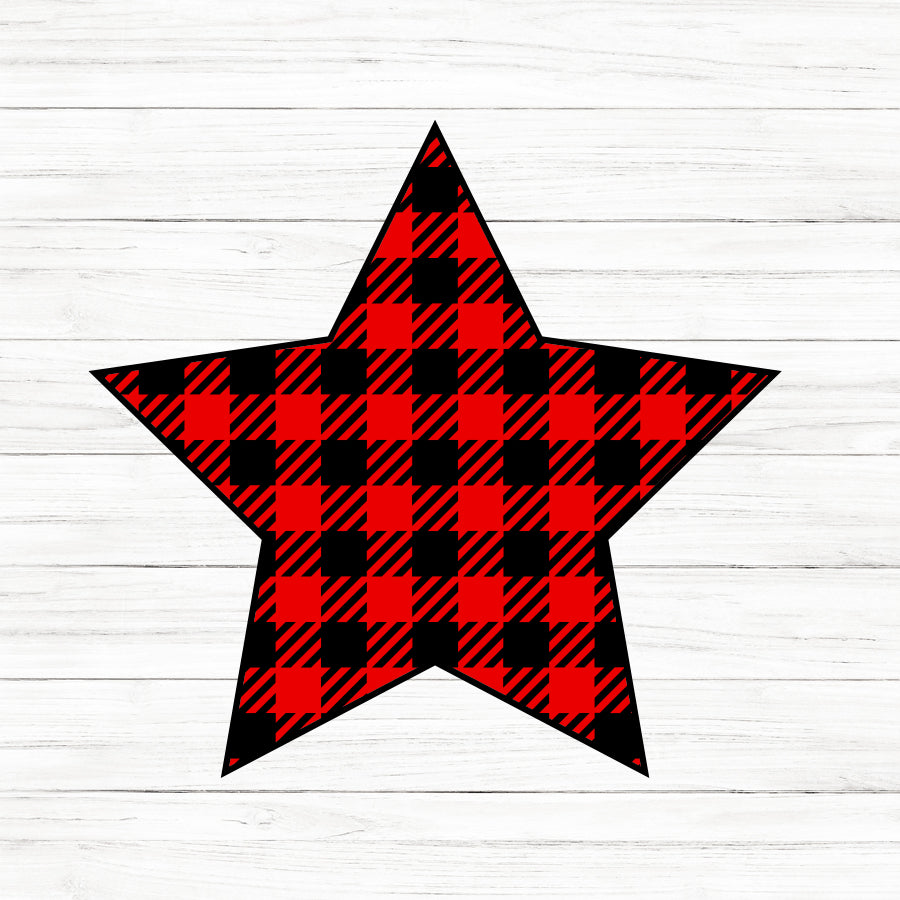 Buffalo Plaid Star SVG