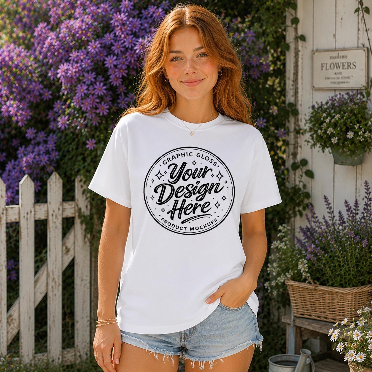 White Gildan 5000 Mockup | Fairycore Shirt Mockup (Digital Download)