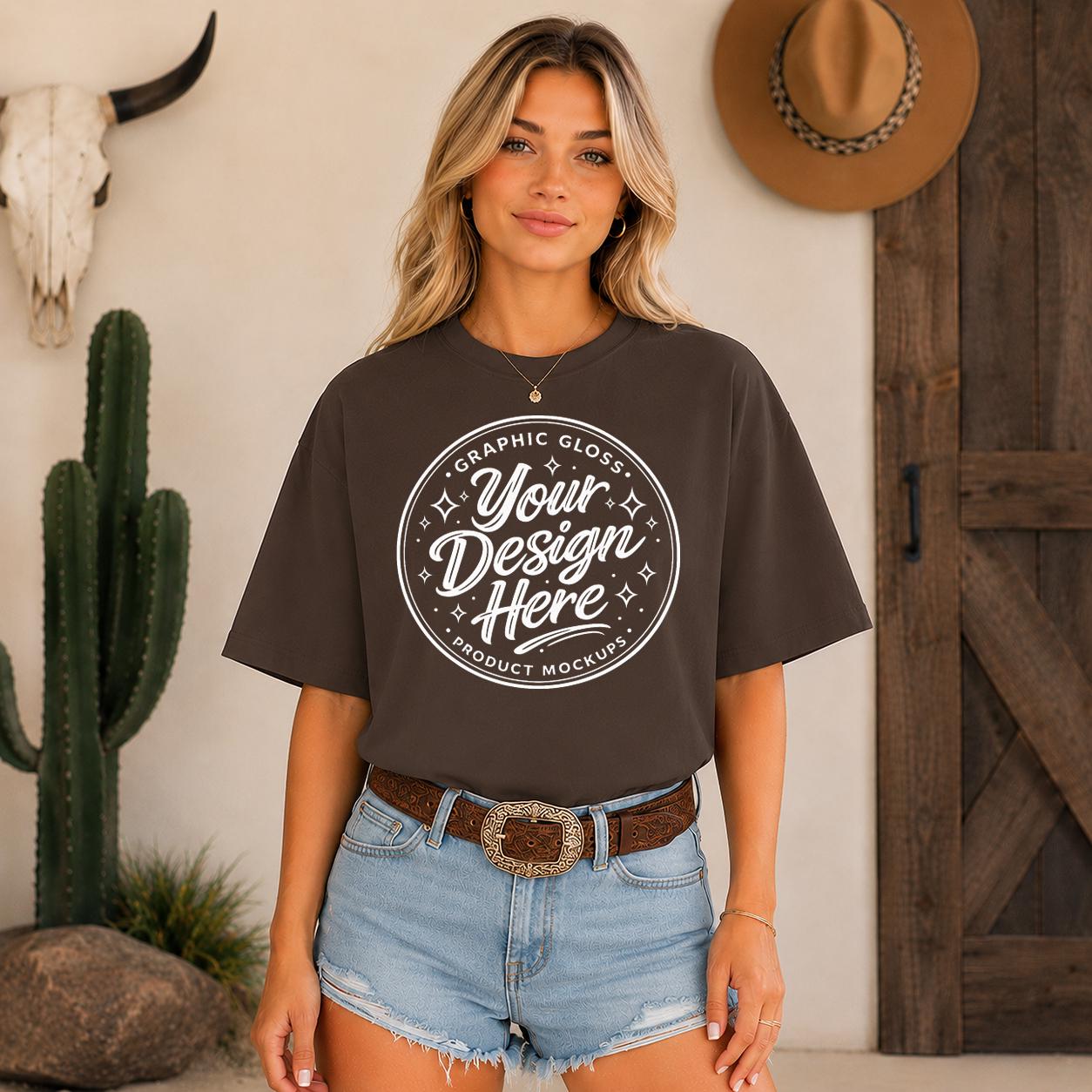 Espresso Comfort Colors 1717 T-Shirt Mockup | Western Lifestyle Apparel (Digital Download)