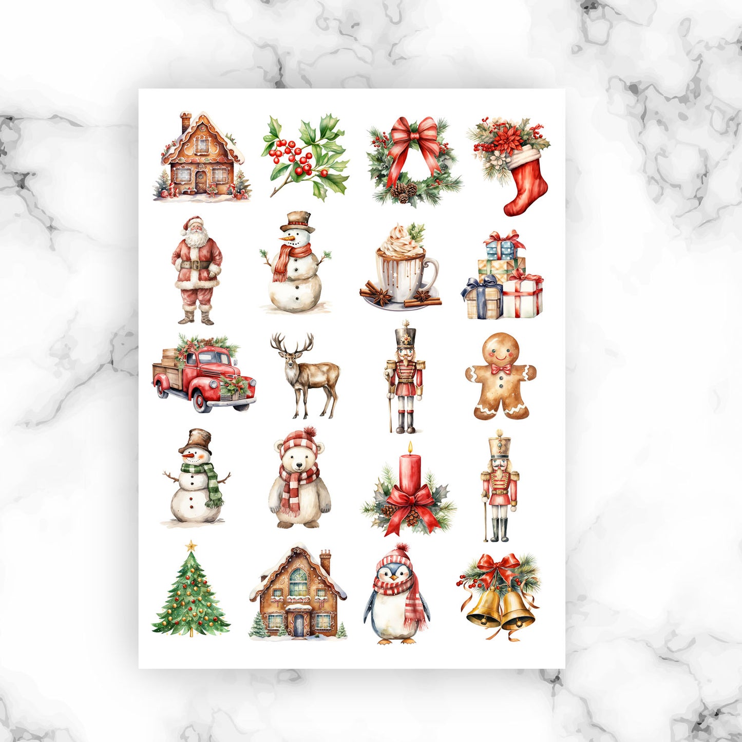 Merry Digital Stickers – Printable PNG Clipart for Planners, Scrapbooking & DIY Crafts