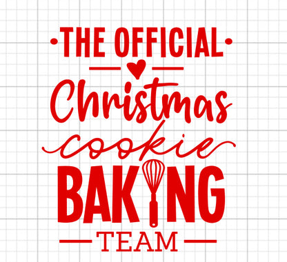 The Official Cookie Baking Team SVG Saying