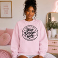 Light Pink Gildan 18000 Mockup | Coquette Lifestyle Sweatshirt Mockup (Digital Download)