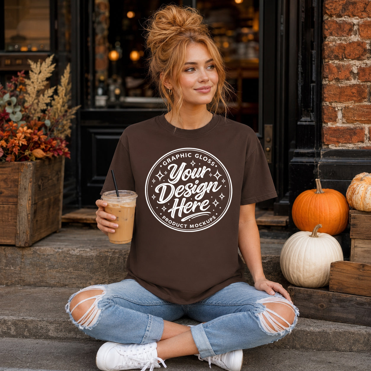 Espresso Comfort Colors 1717 T-Shirt Mockup | Autumn Fall Apparel (Digital Download)