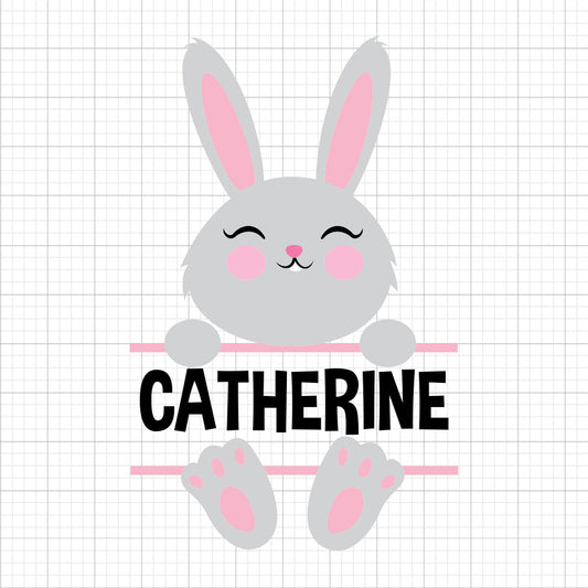Easter Bunny Split Monogram SVG Clipart
