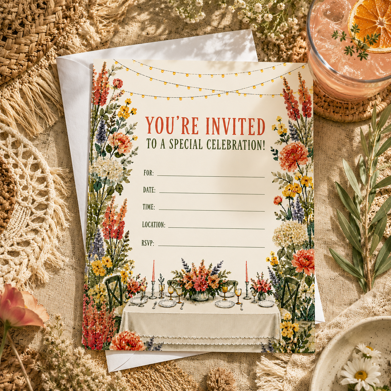 Summer Soirée Fill-In Invitations