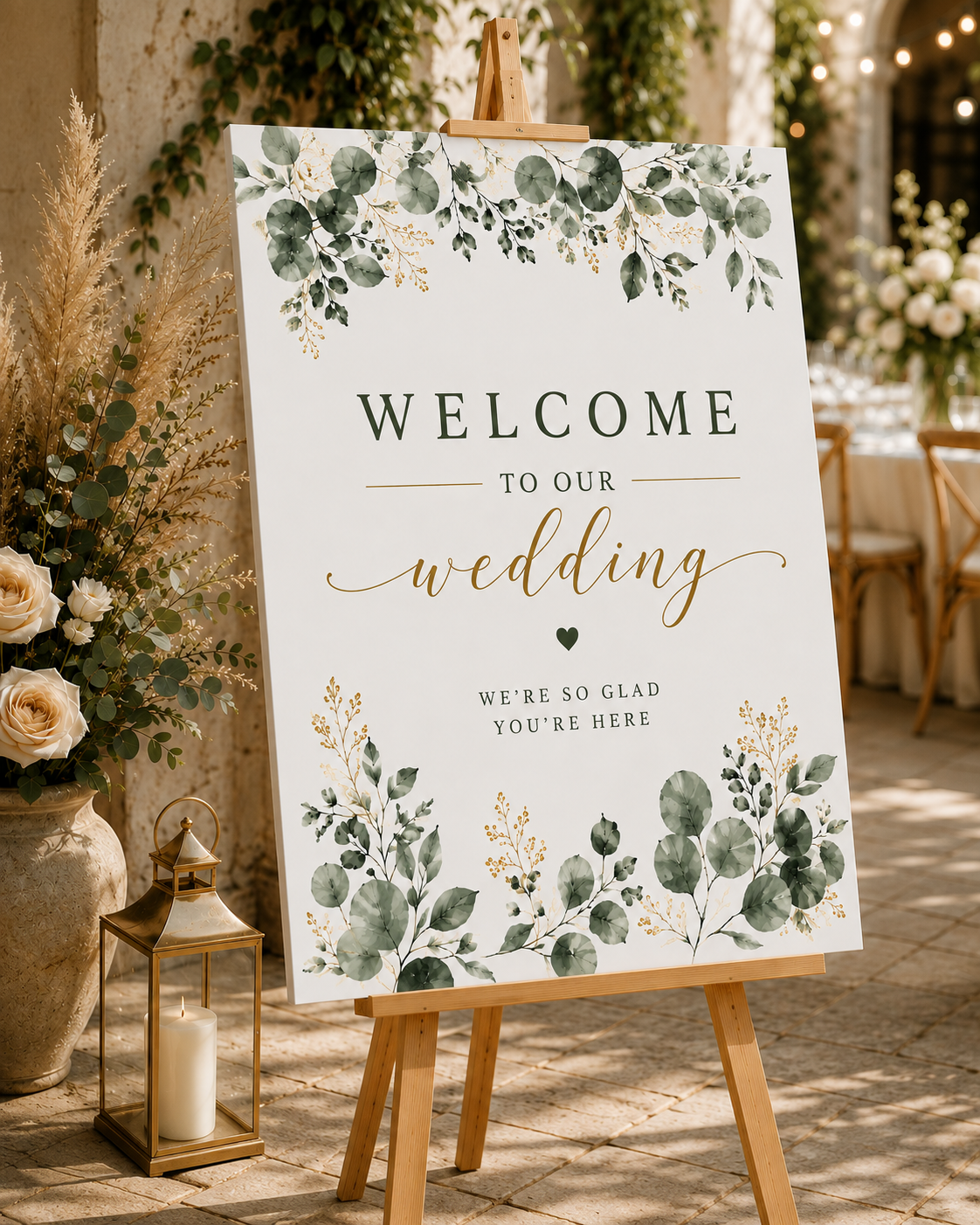 Eucalyptus Wedding Welcome Sign