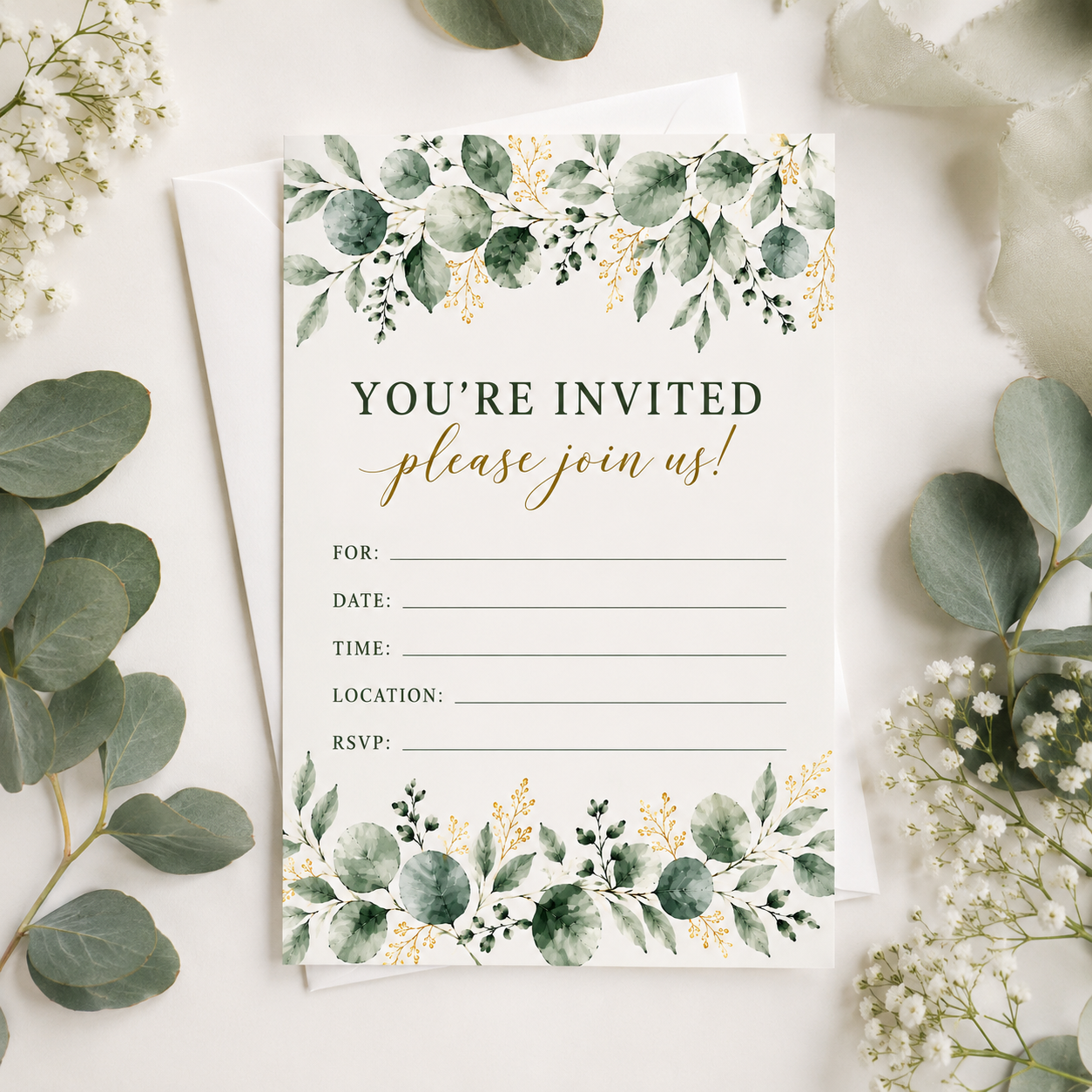 Botanical Party Fill-In Invitations – 10 Pack