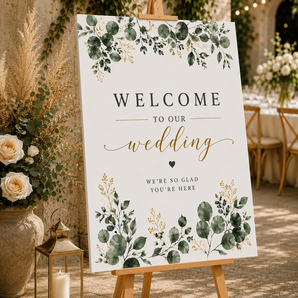 Eucalyptus Wedding Welcome Sign