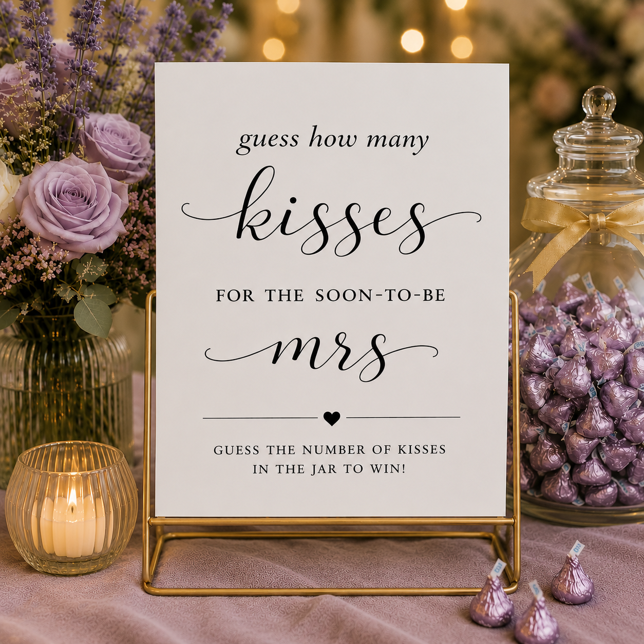 How Many Kisses Game Sign