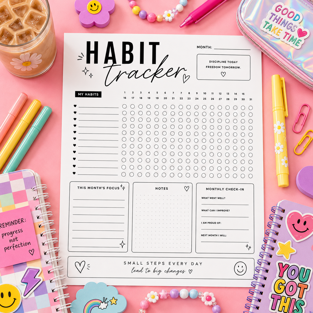 Habit Tracker Planner Digital Download