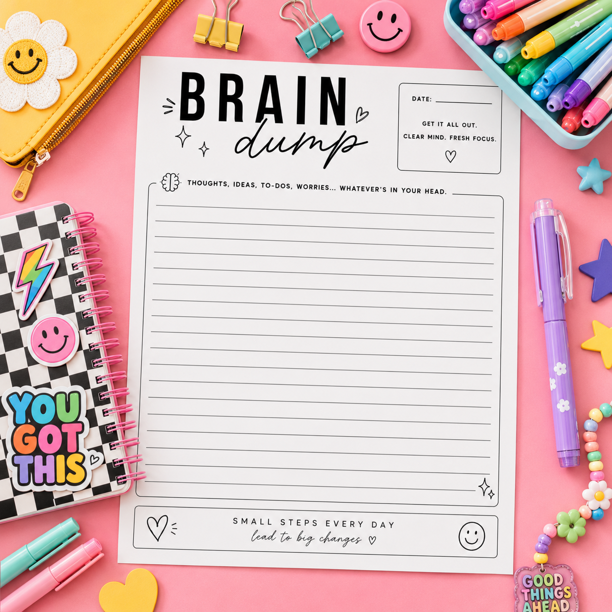 Brain Dump Planner Digital Download