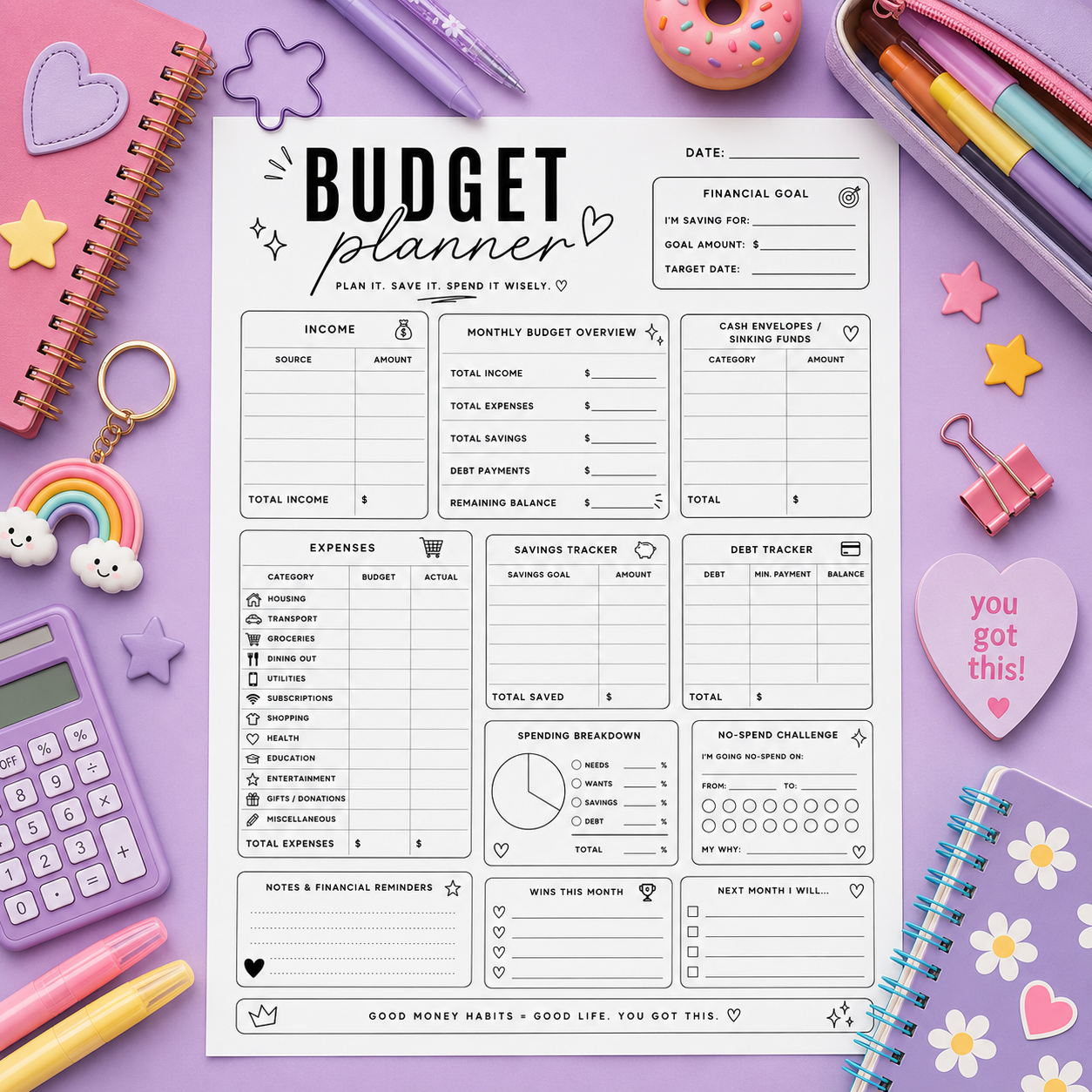 Budget Planner Digital Download