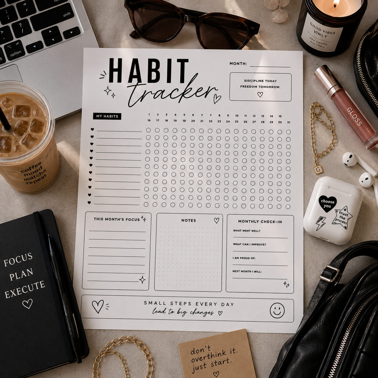 Habit Tracker Planner Digital Download