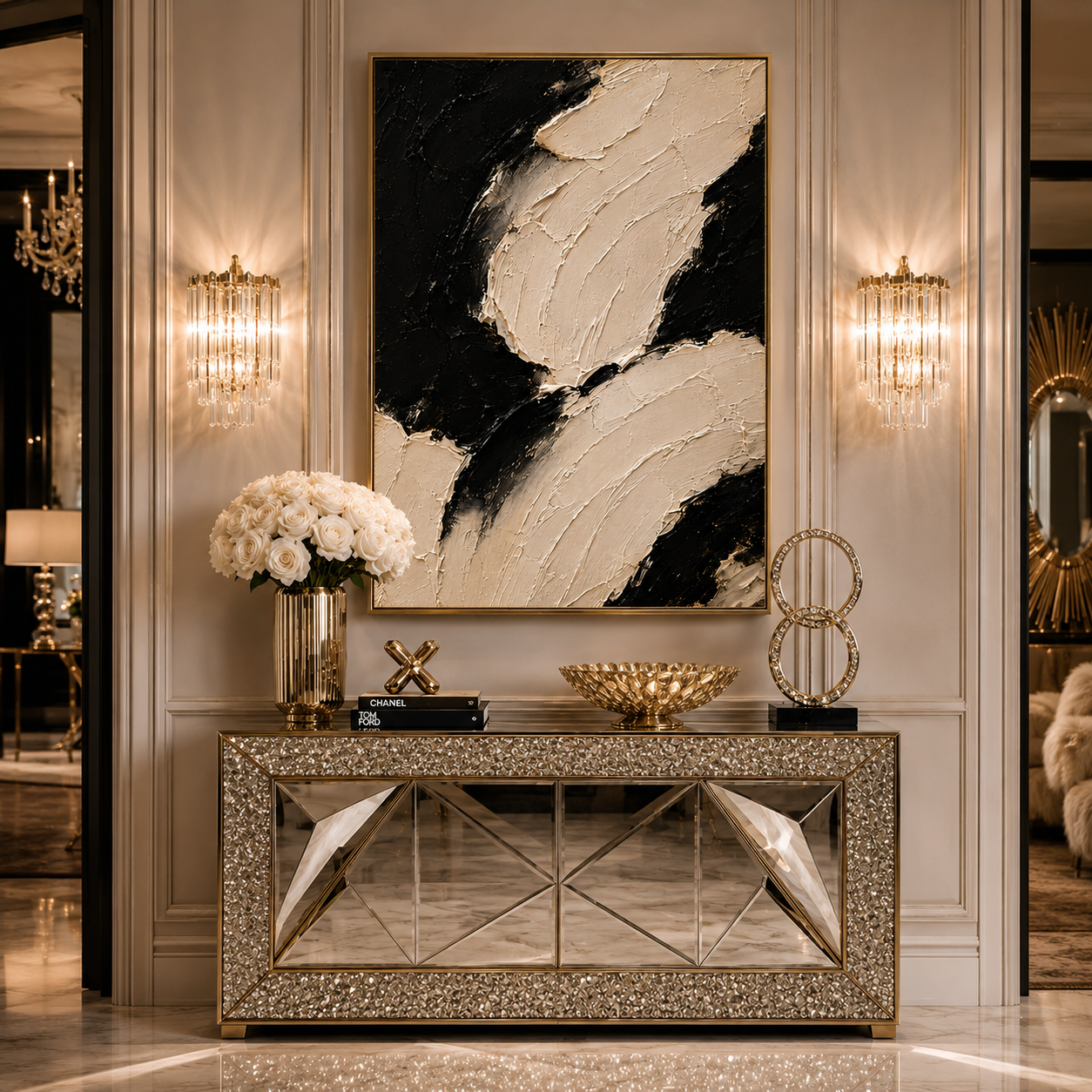 Champagne Noir Art Print