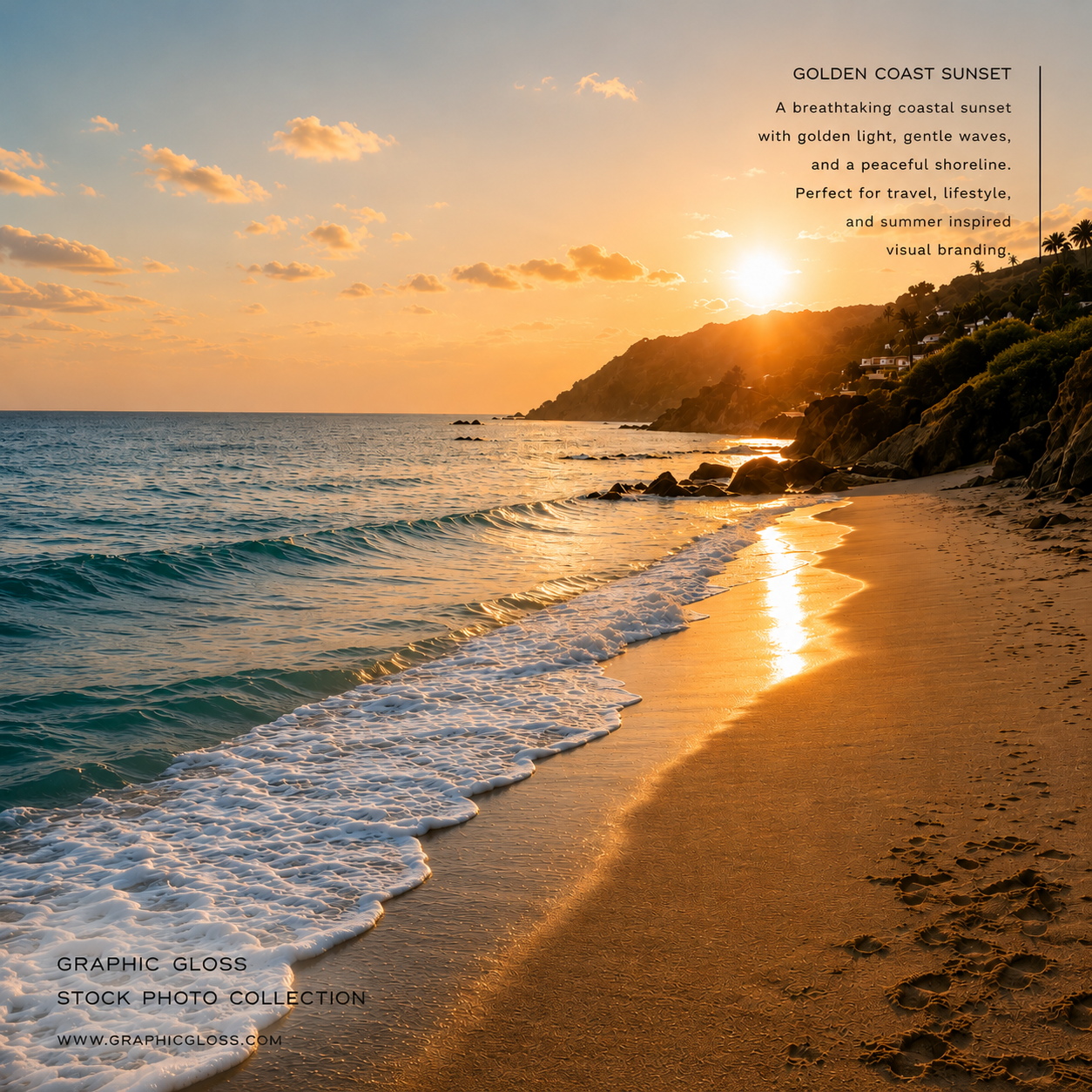 Golden Coast Sunset  Stock Photography