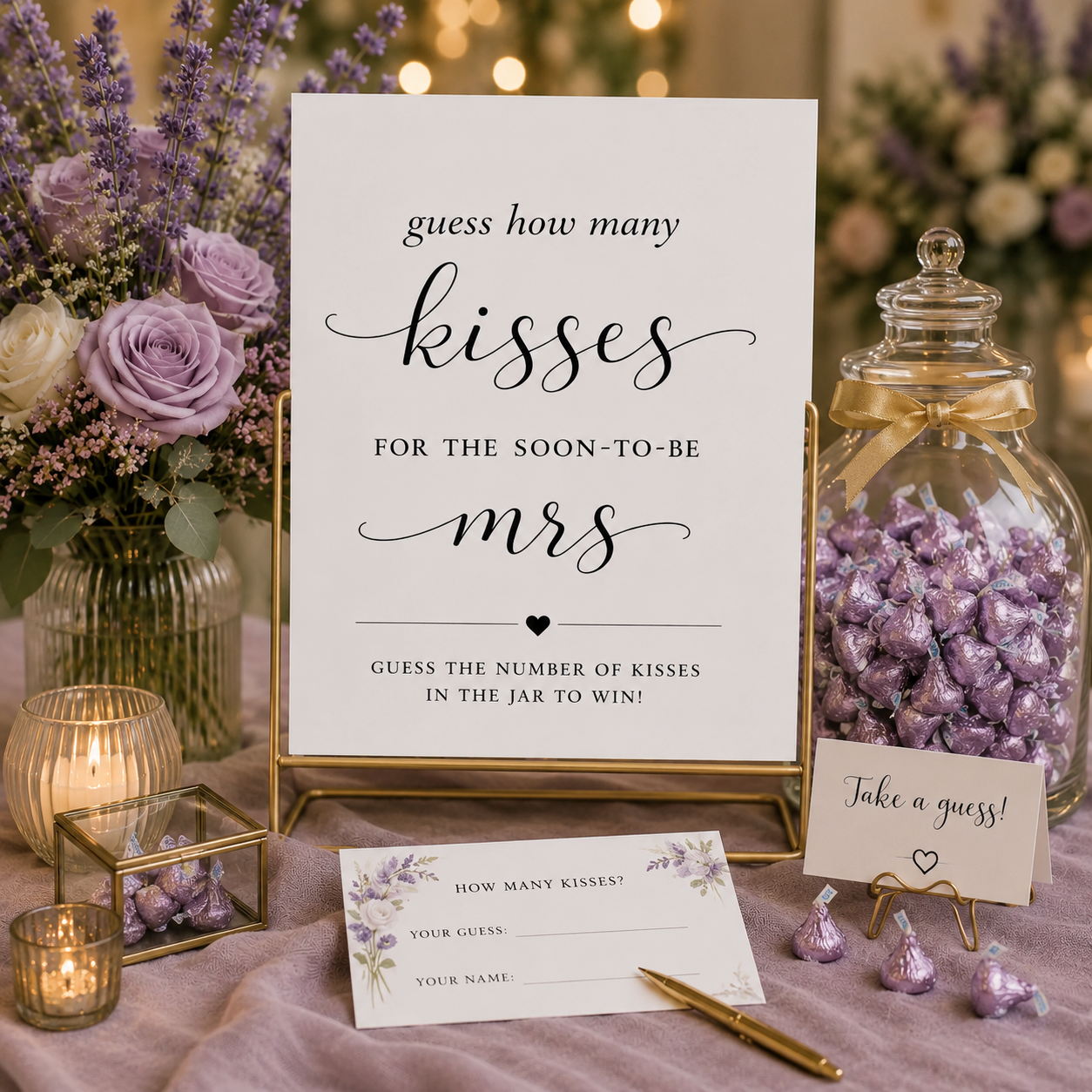 How Many Kisses Game Sign