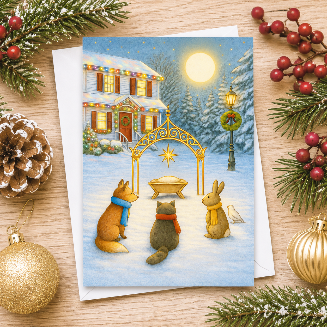 Silent Night Christmas Greeting Cards, Pack of 10