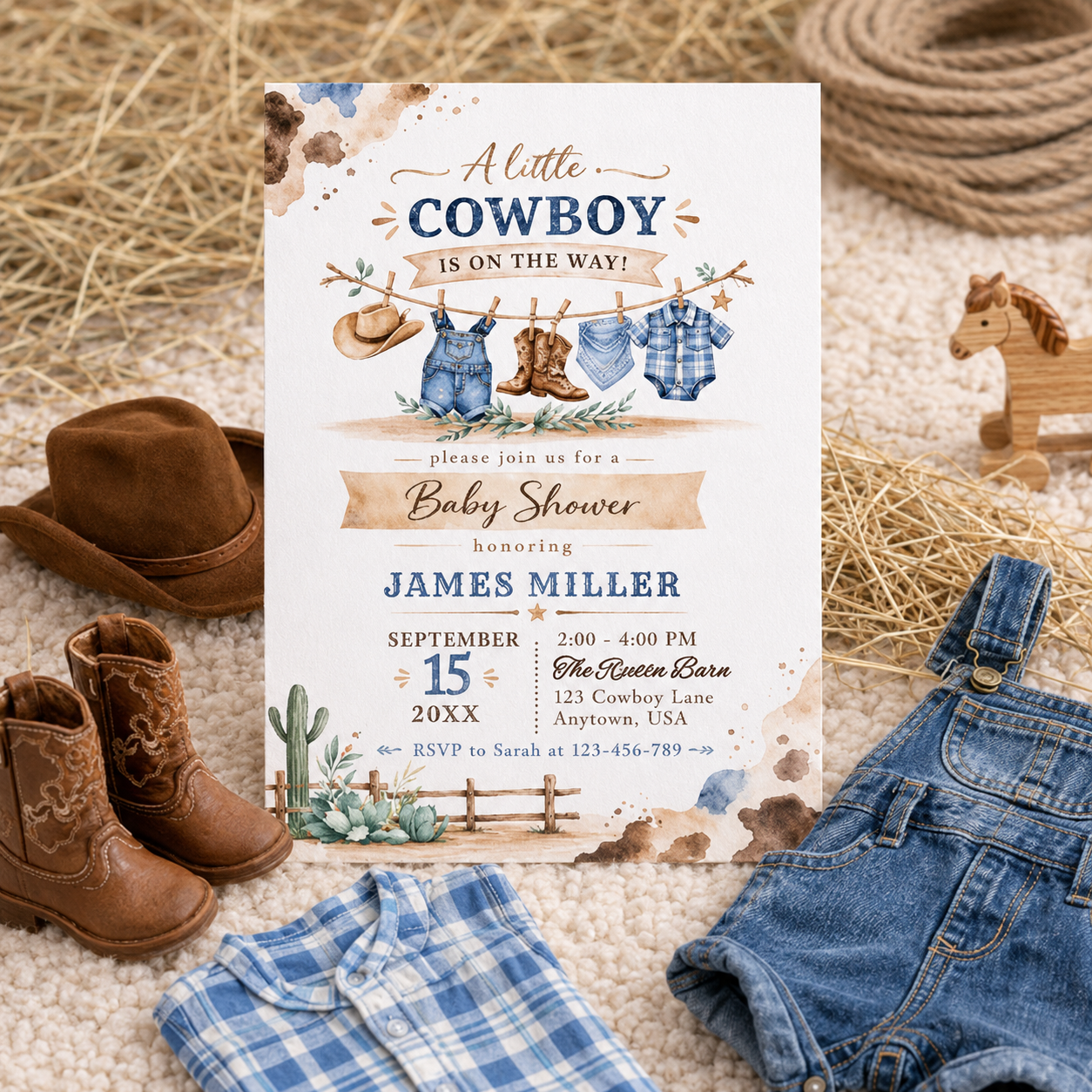 Personalized Western Baby Shower Invitation