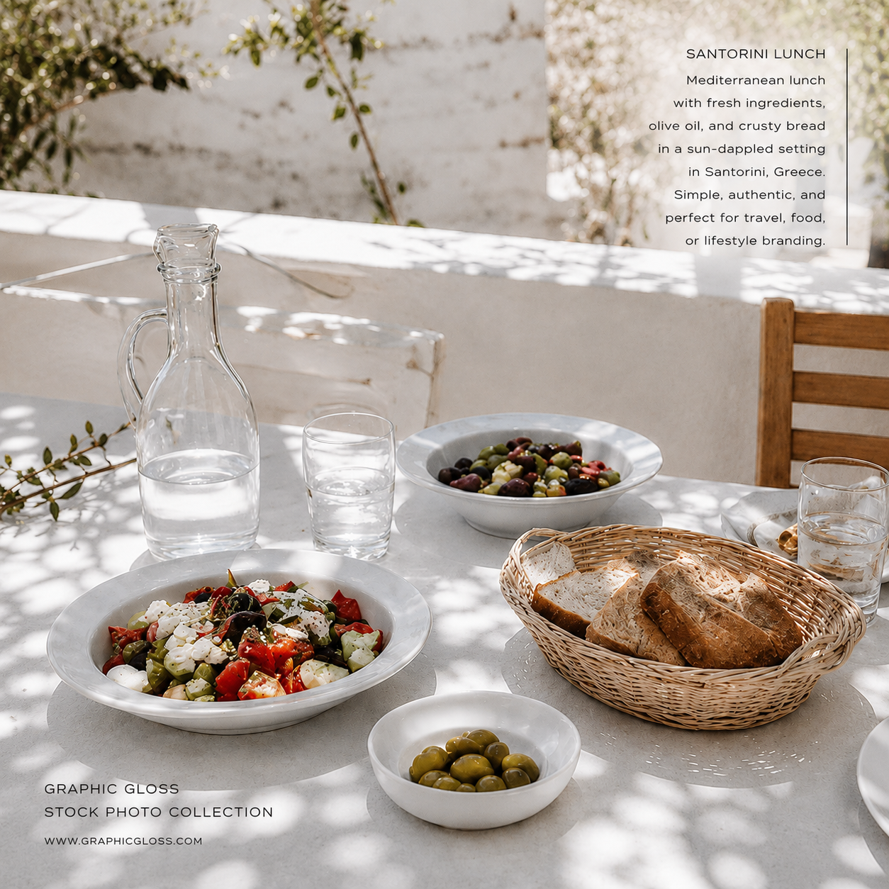 Santorini Lunch Stock Photography
