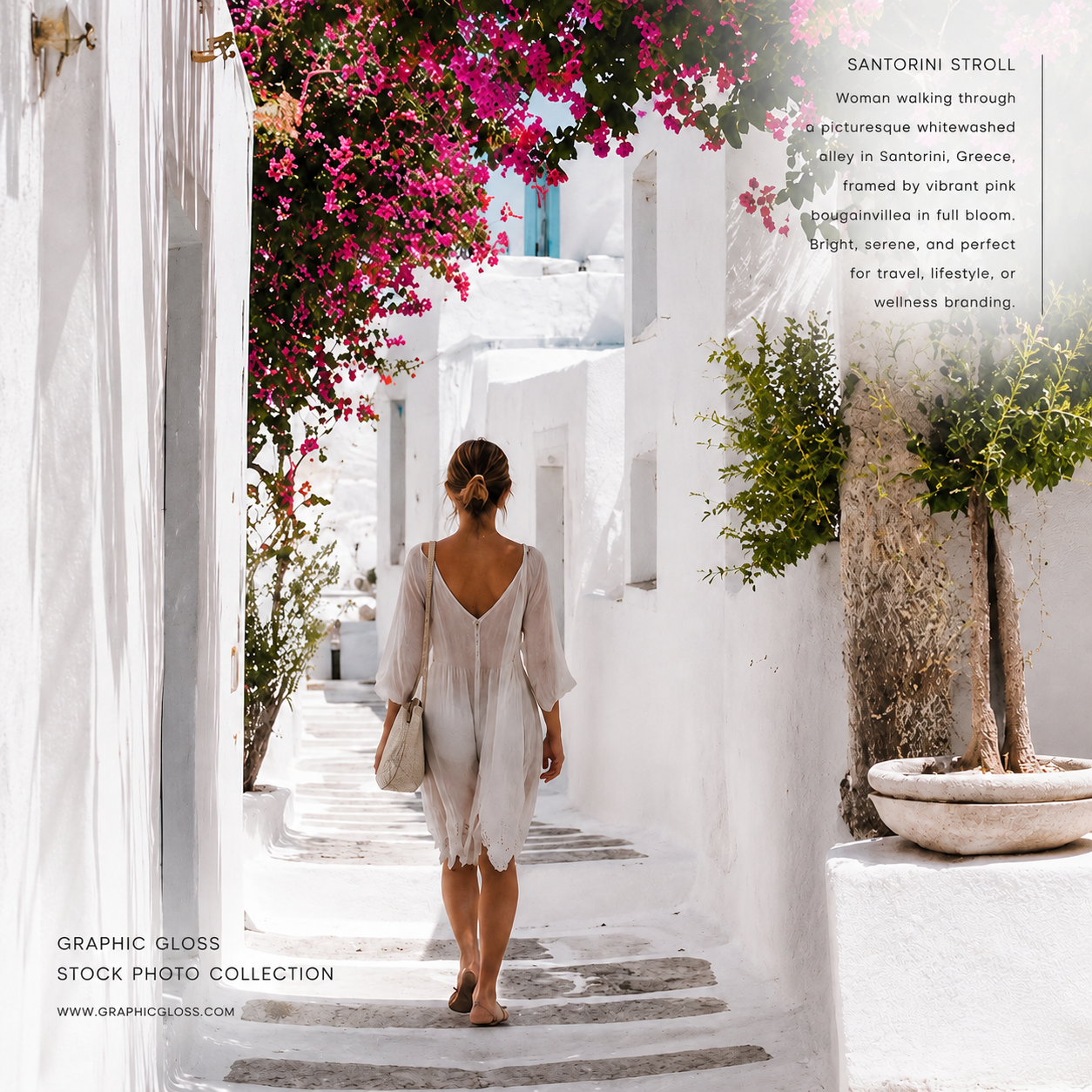 Santorini Stroll Stock Photography