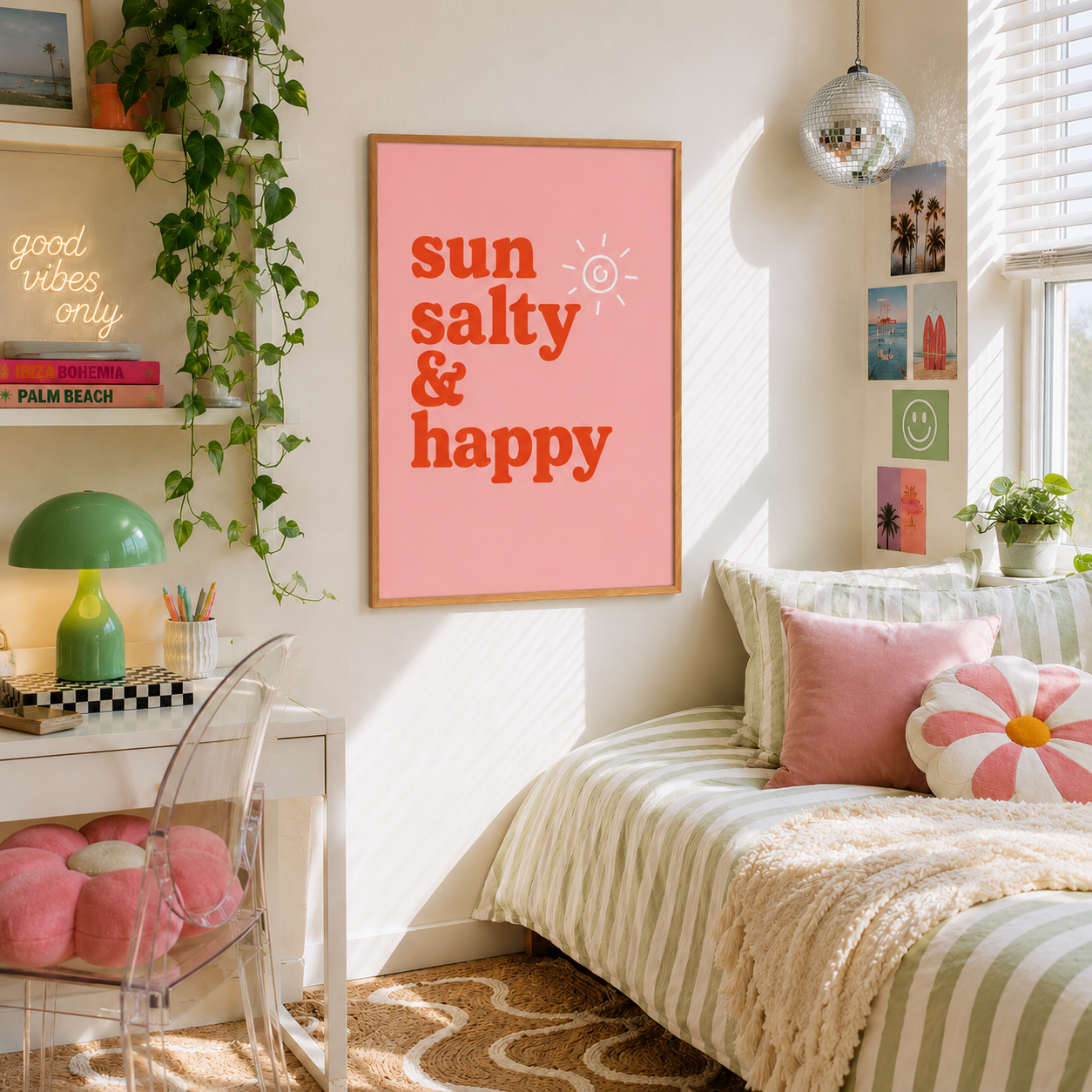 Sun Salty Happy Poster