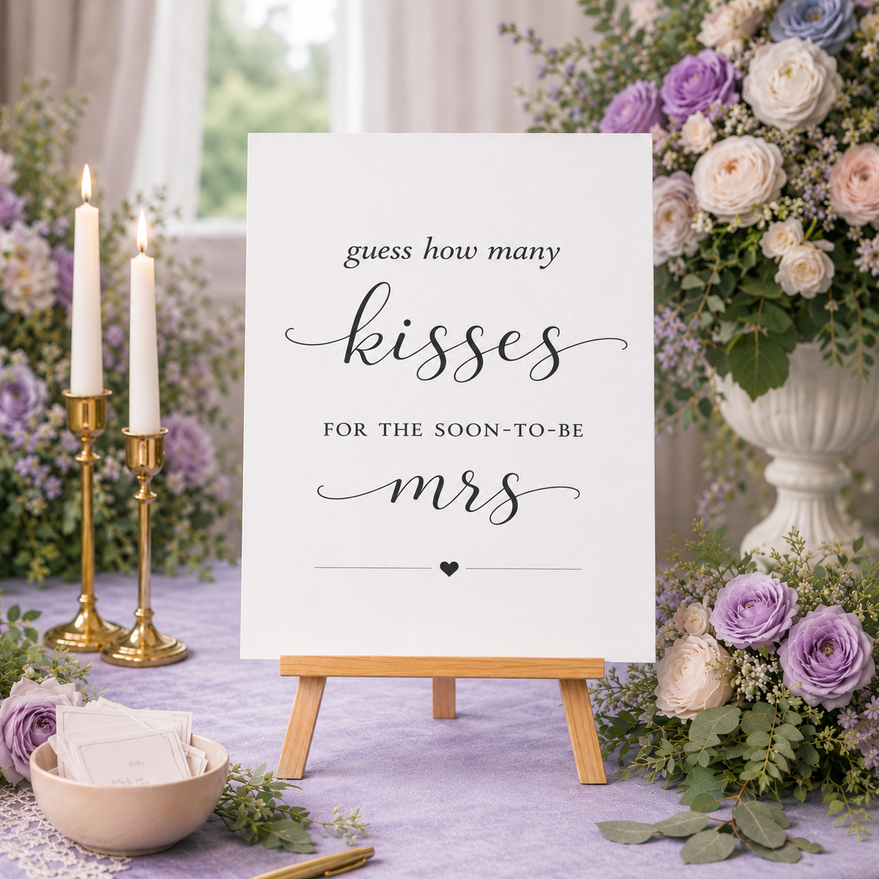How Many Kisses Game Sign