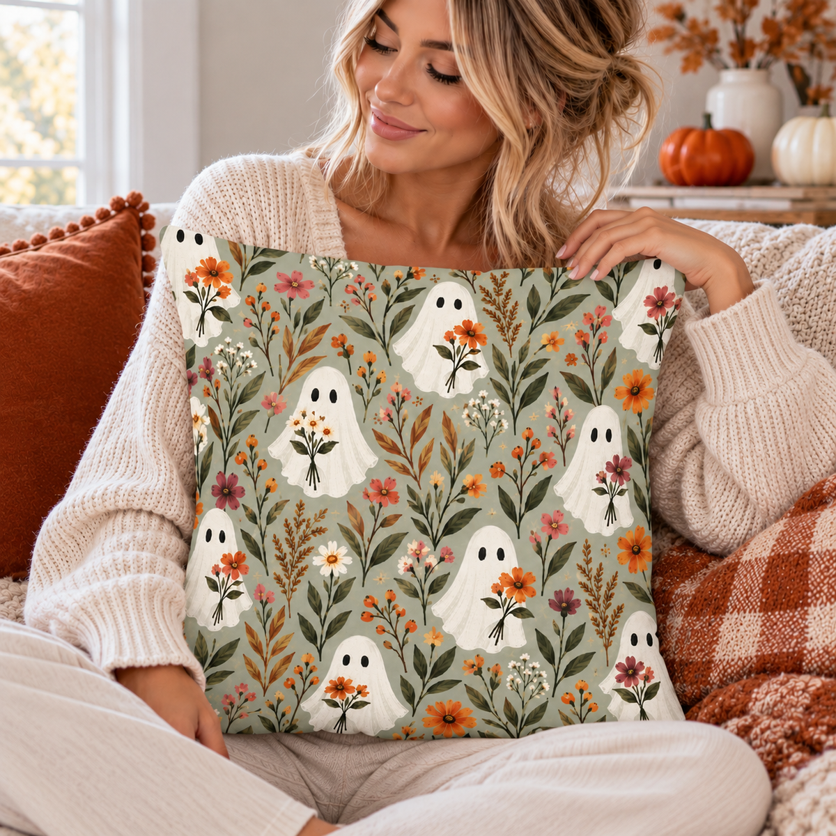 Ghost Pose Throw Pillow
