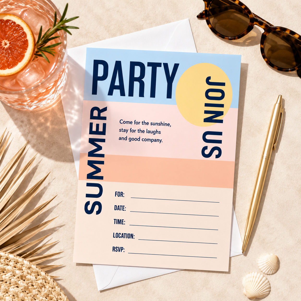 Pool Party Fill-In Invitations – 10 Pack