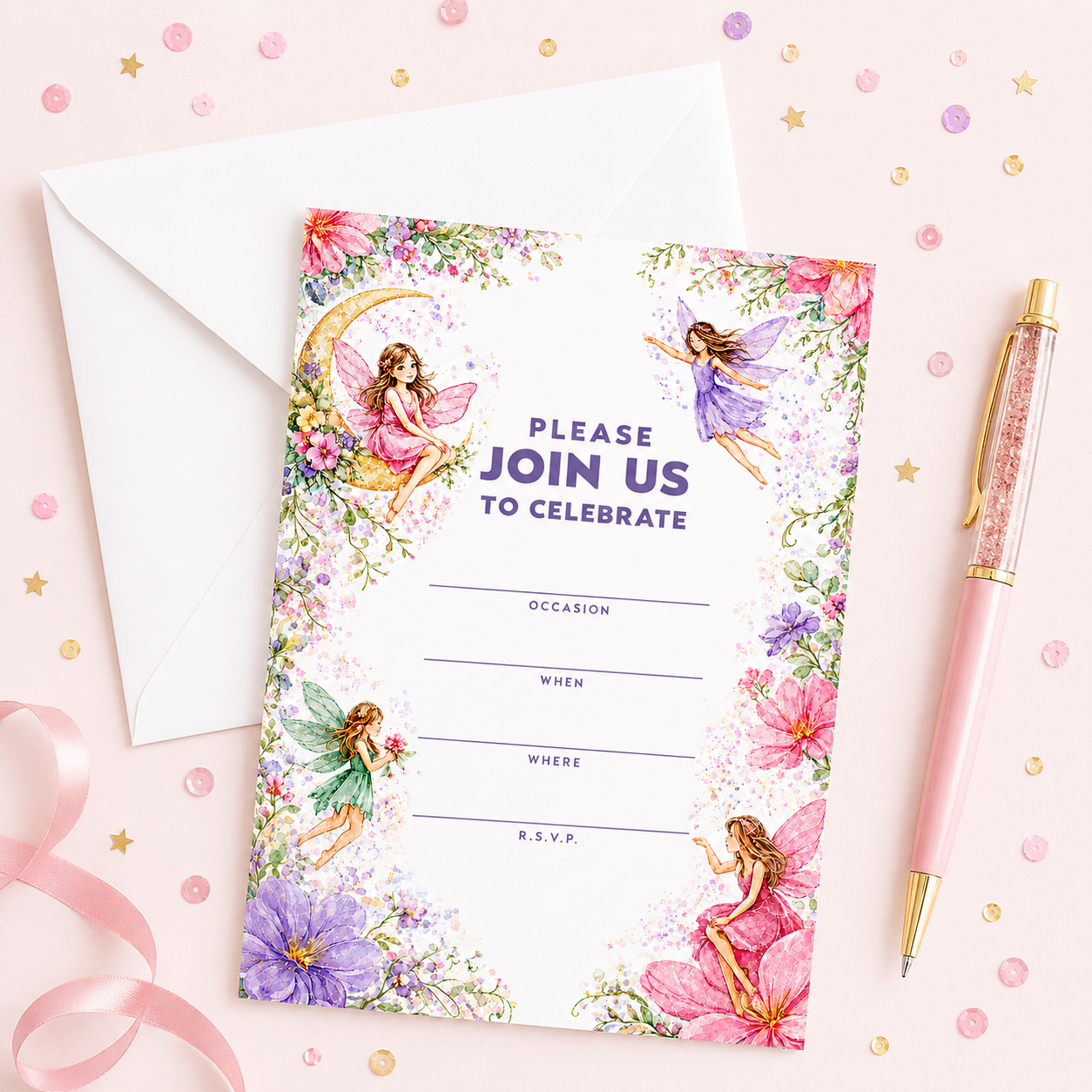 Fairy Fill-In Invitations - 25 Pack