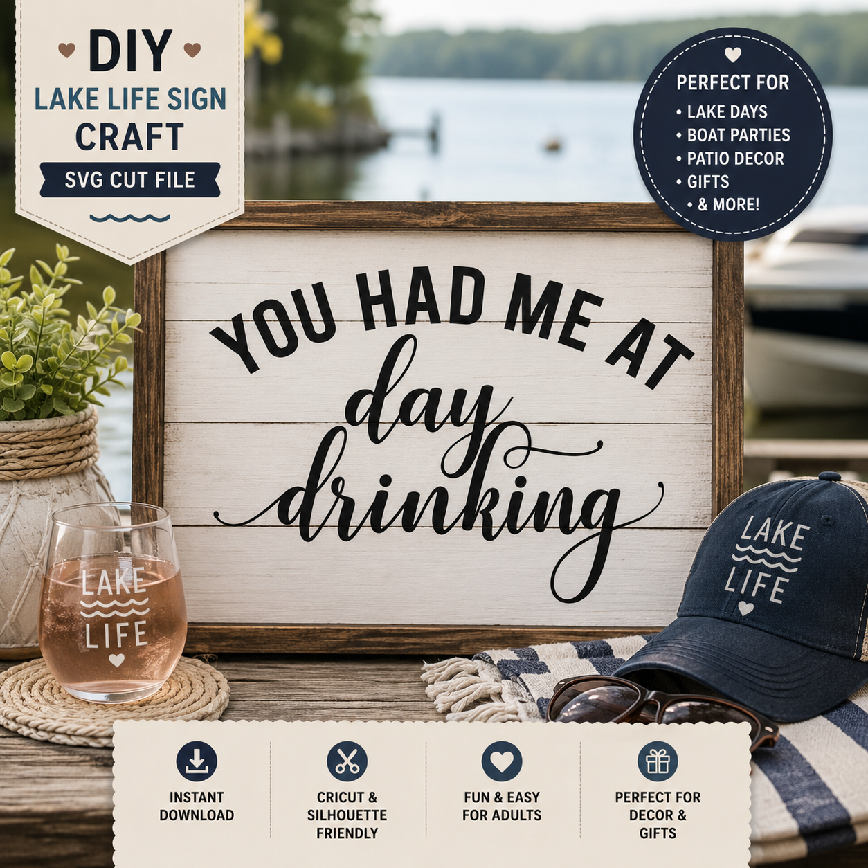 You Had Me At Day Drinking SVG Saying