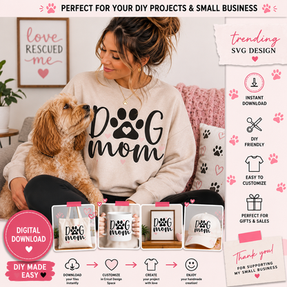 Dog Mom SVG Saying