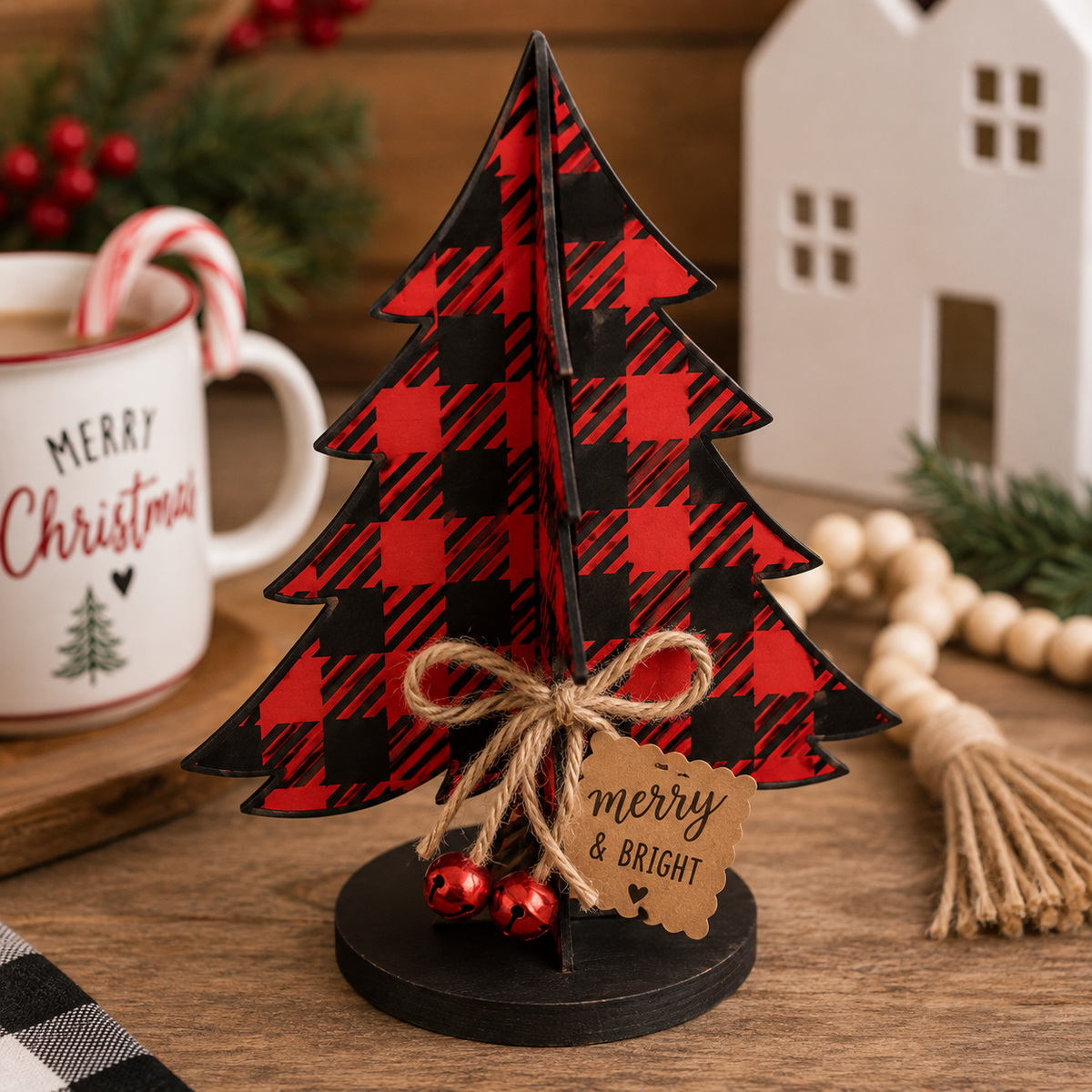 Buffalo Plaid Print Tree SVG