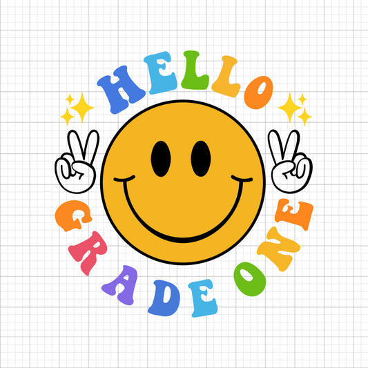 Hello Grade One SVG Saying