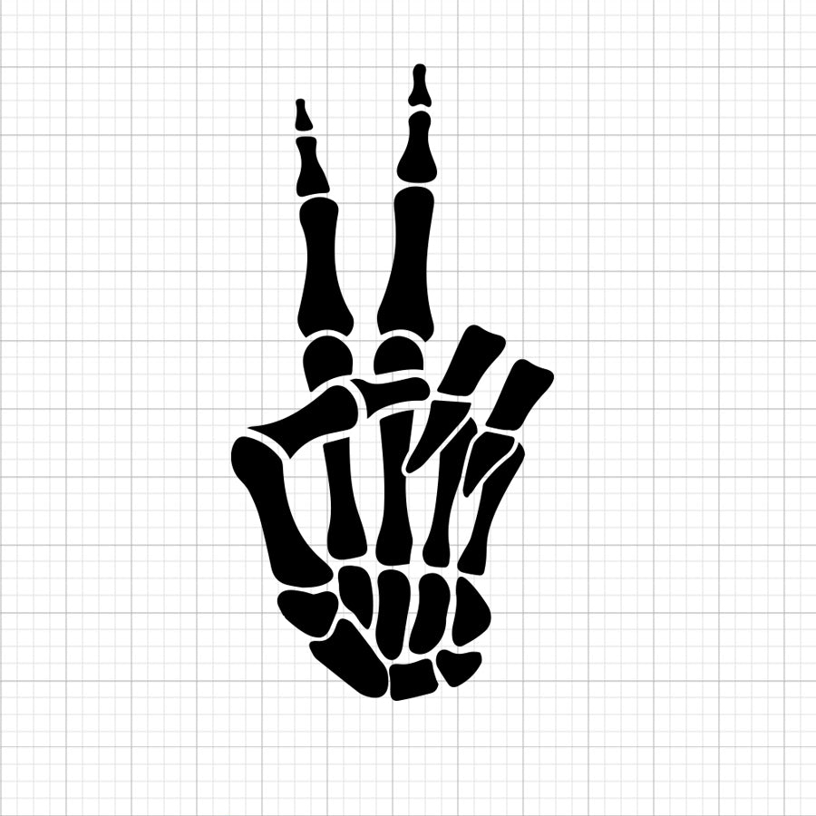 Skeleton Peace Sign SVG