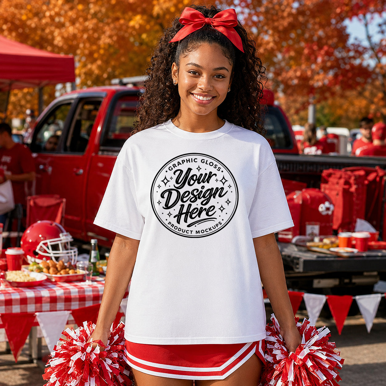 White Comfort Colors 1717 T-Shirt Mockup | Sports Cheerleader Lifestyle Apparel (Digital Download)