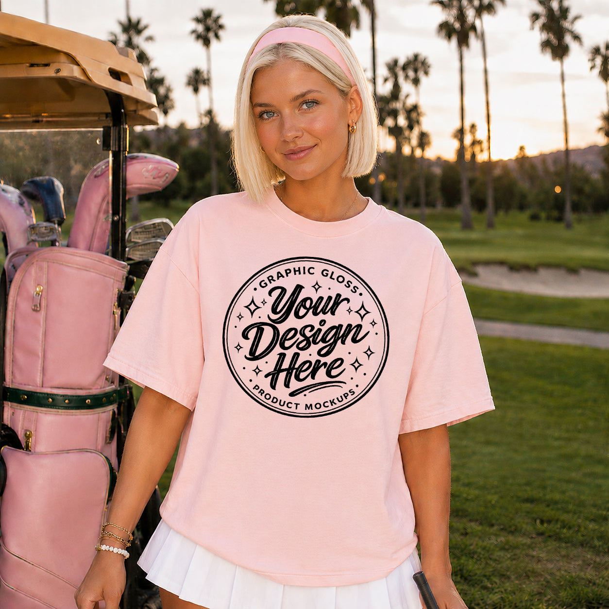 Blossom Comfort Colors 1717 T-Shirt Mockup | Tennis Lifestyle Apparel (Digital Download)