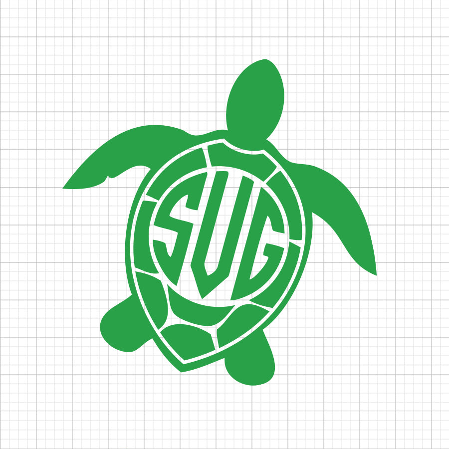 Turtle Monogram SVG Clipart