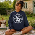 Navy Gildan 18000 Sweatshirt Mockup | Bookish Academia Lifestyle Apparel (Digital Download)