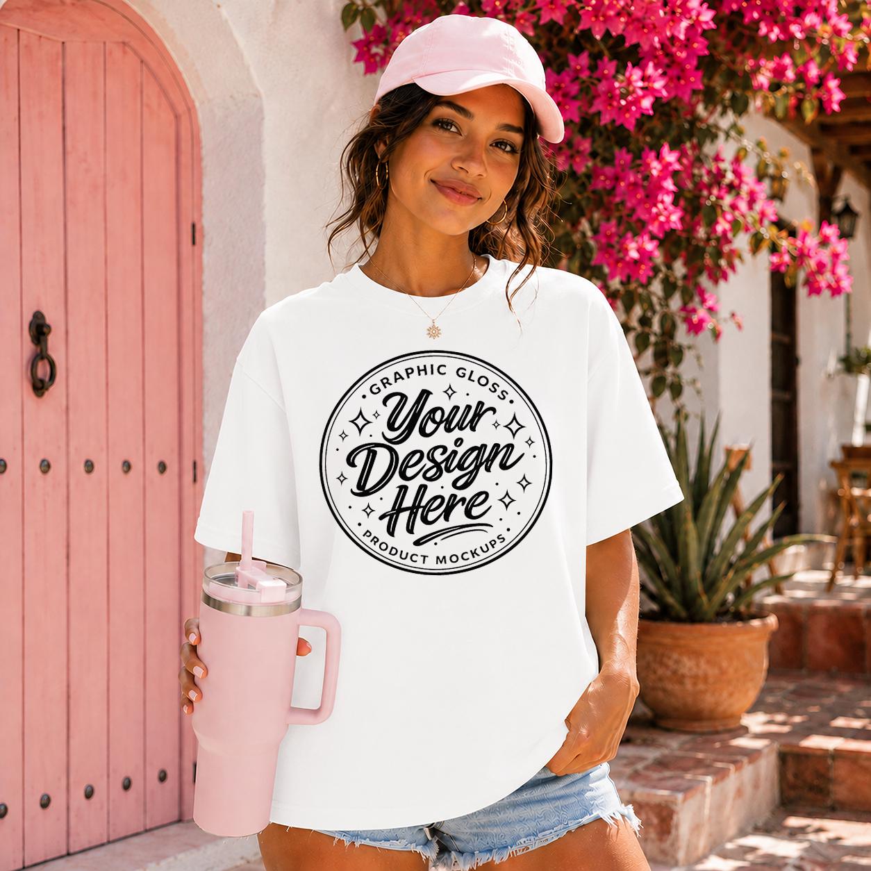 White Comfort Colors 1717 T-Shirt Mockup | Coquette Lifestyle Apparel (Digital Download)